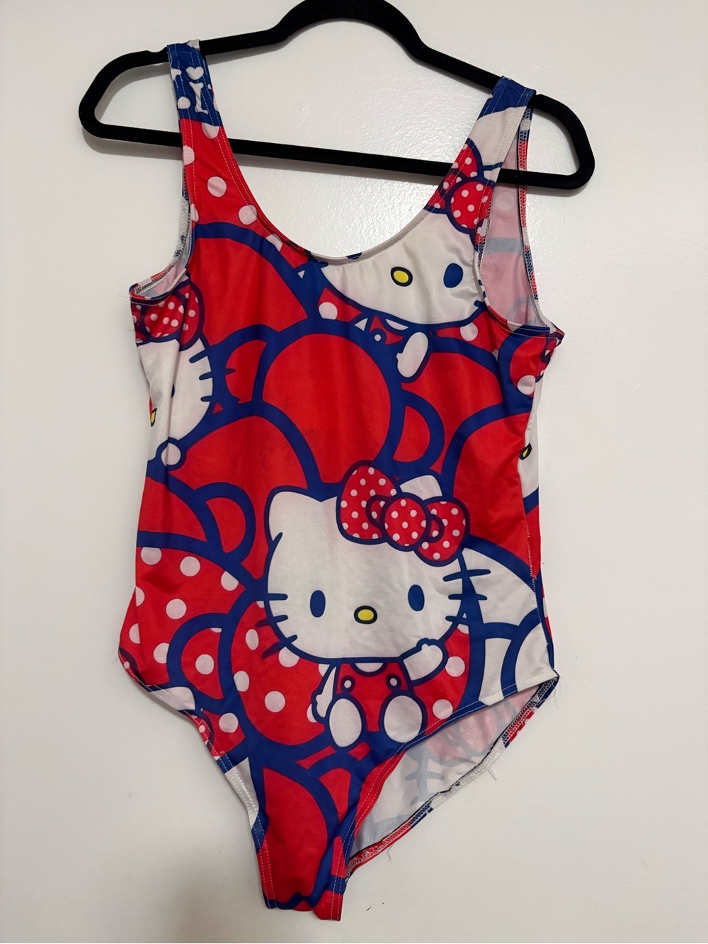 Hello Kitty Red, Blue & White Graphic One-Piece